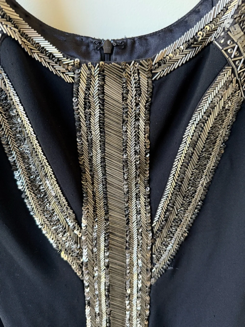 NWT THEIA Beaded Sequin‎ Dress Midi Art Deco Old Money Flapper Glam Goddess 6